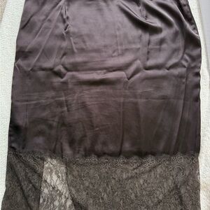 Mocha Midi Slit Skirt for Cocktail Nights